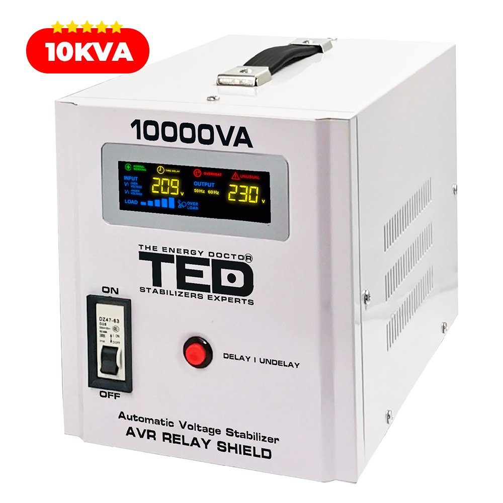 Stabilizator Tensiune Monofazic 10KVA 6kW - Regulator RT TED Electric Imagine secundară a produsului