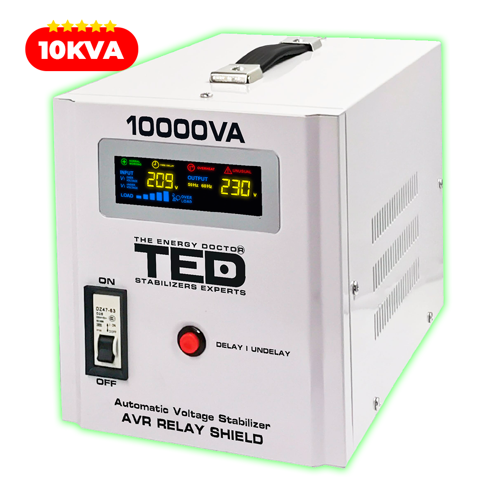 Regulator stabilizator tensiune monofazat 10KVA 6000W 6kW TED 000071