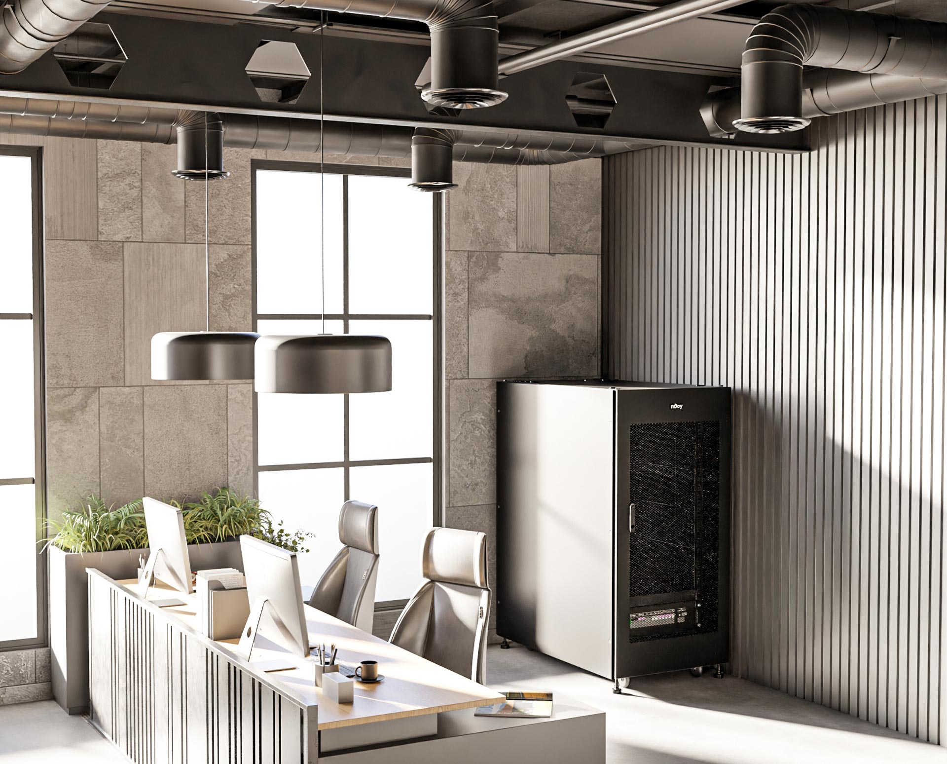 Micro Datacenter 3kW - Rack 24U Echipat Plug & Play nJoy Forge MDC 3K-24U Imagine secundară a produsului
