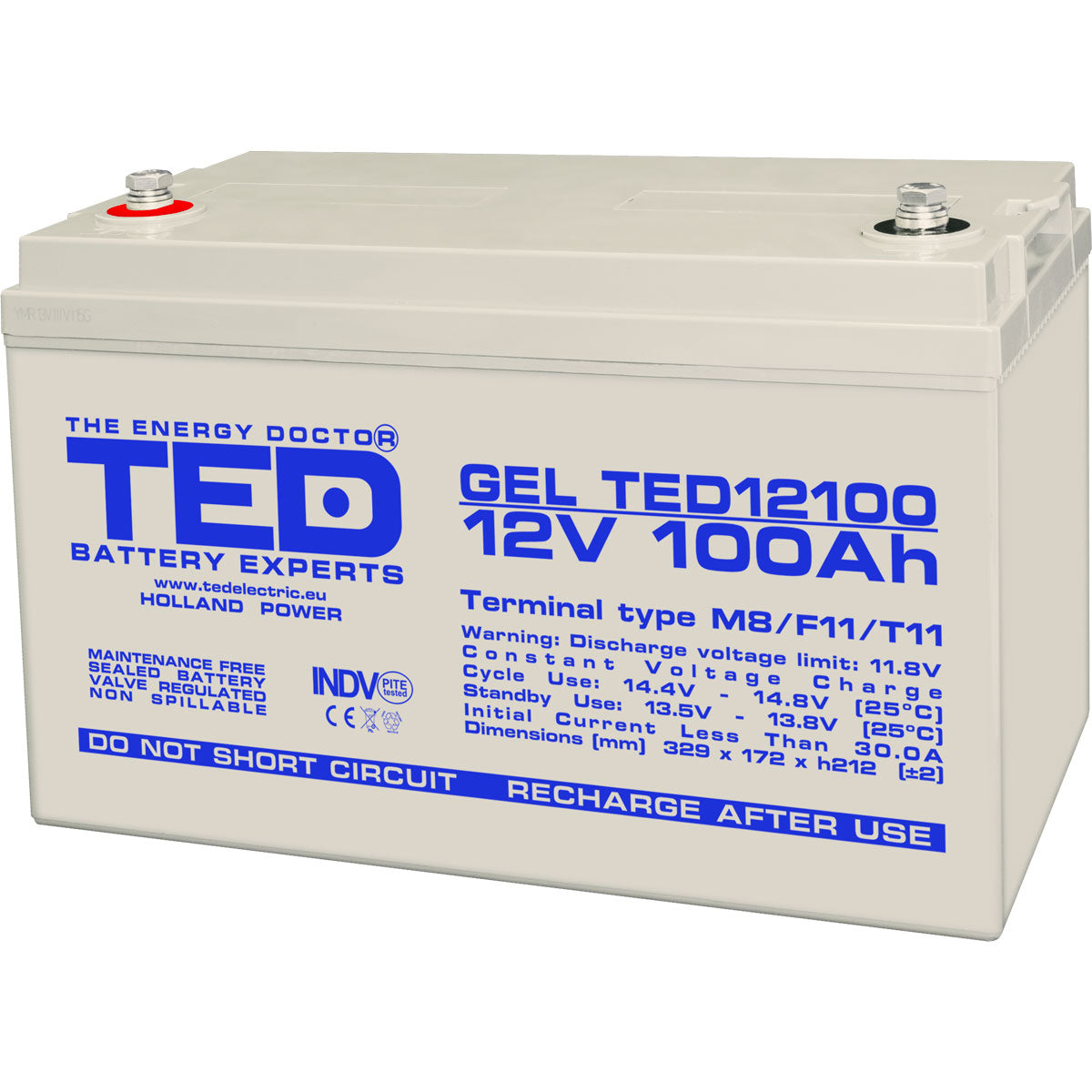 Baterie 100Ah Solara, UPS 12V 100Ah Acumulator TED Electric TED004147