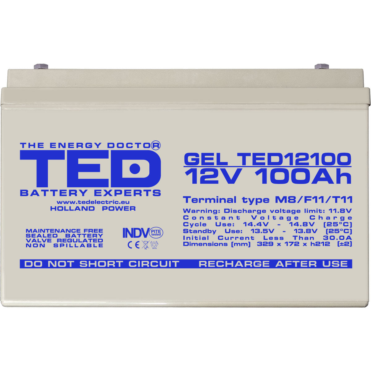 Baterie 100Ah Solara, UPS 12V 100Ah Acumulator TED Electric TED004147