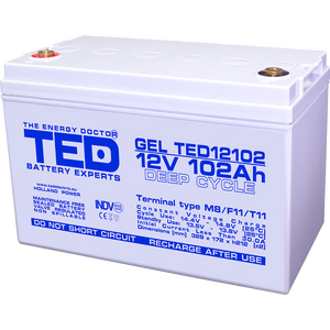 Baterie 100Ah Solara, UPS 12V 102Ah Acumulator TED Electric TED003492