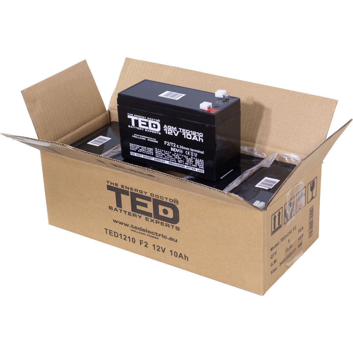 Baterie UPS 12V 10Ah F2 Acumulator TED Electric TED002730 Imagine secundară a produsului