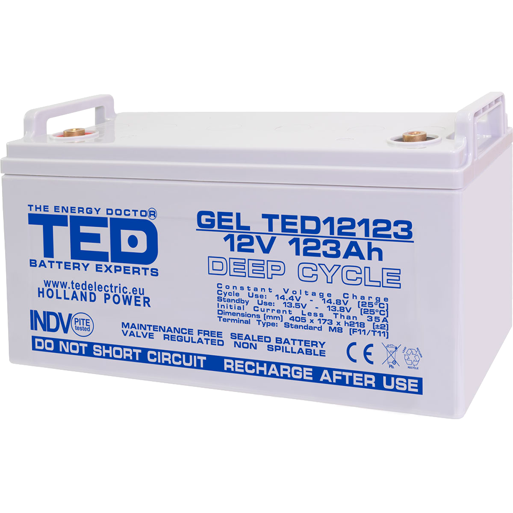 Baterie 120Ah Solara, UPS 12V 123Ah Acumulator TED Electric TED003508 Imagine principală a produsului