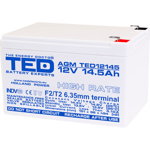 Baterie UPS 12V 14.5Ah F2 High Rate TED Electric TED002792
