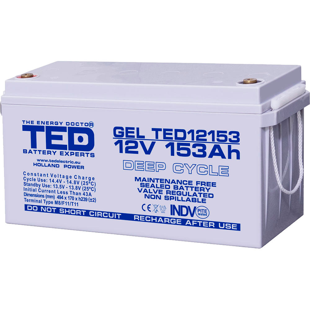 Baterie 150Ah Solara, UPS 12V 153Ah Acumulator TED Electric TED003515