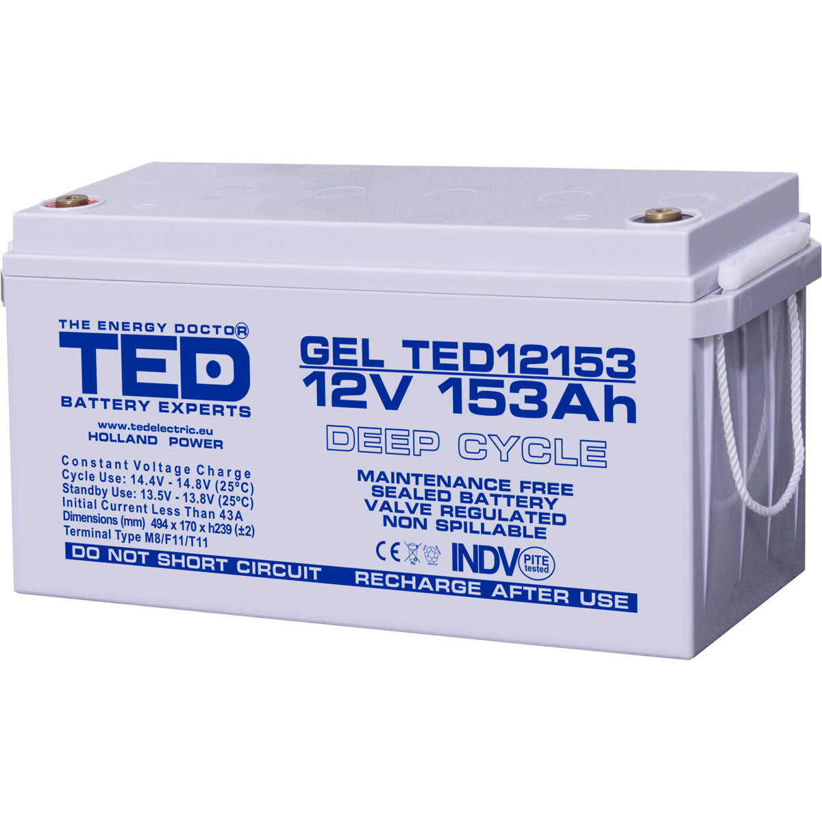 Baterie 150Ah Solara, UPS 12V 153Ah Acumulator TED Electric TED003515