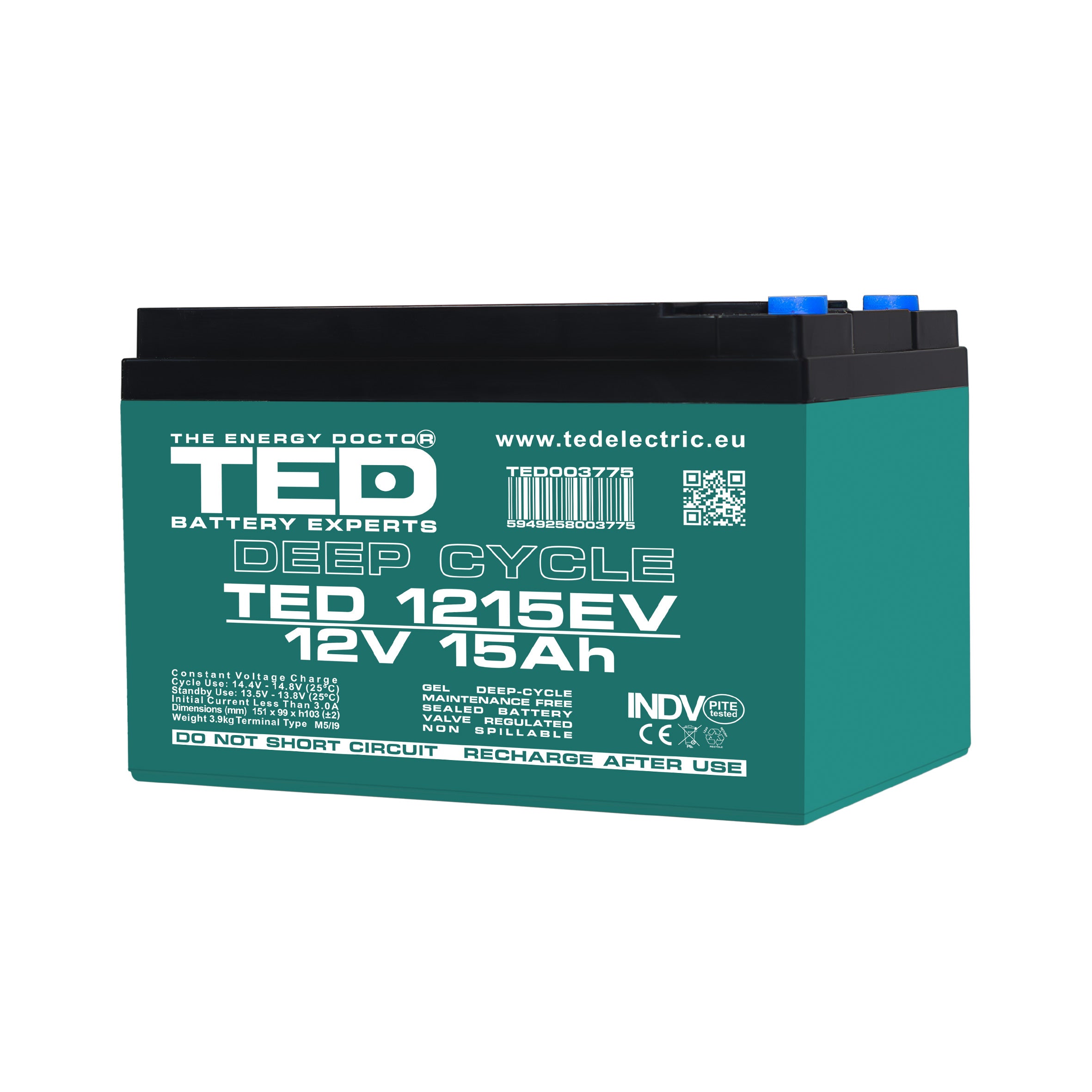 Baterie Bicicleta, Vehicul Electric 12V 15Ah TED Electric TED003775