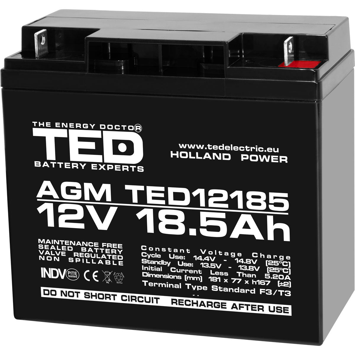 Baterie 12V 18.5Ah F3 Acumulator TED Electric TED002778