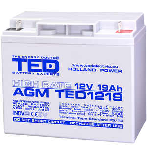 Baterie 12V 19Ah F3 High Rate TED Electric TED002815