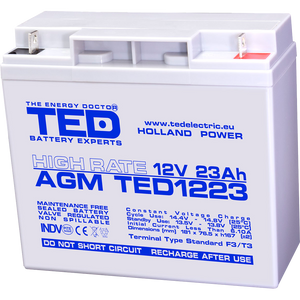 Baterie 12V 23Ah F3 High Rate TED Electric TED003348