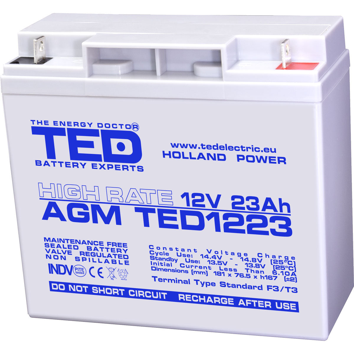 Baterie 12V 23Ah F3 High Rate TED Electric TED003348
