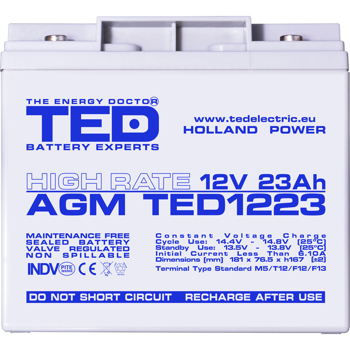 Baterie 12V 23Ah M5 High Rate TED Electric TED003362