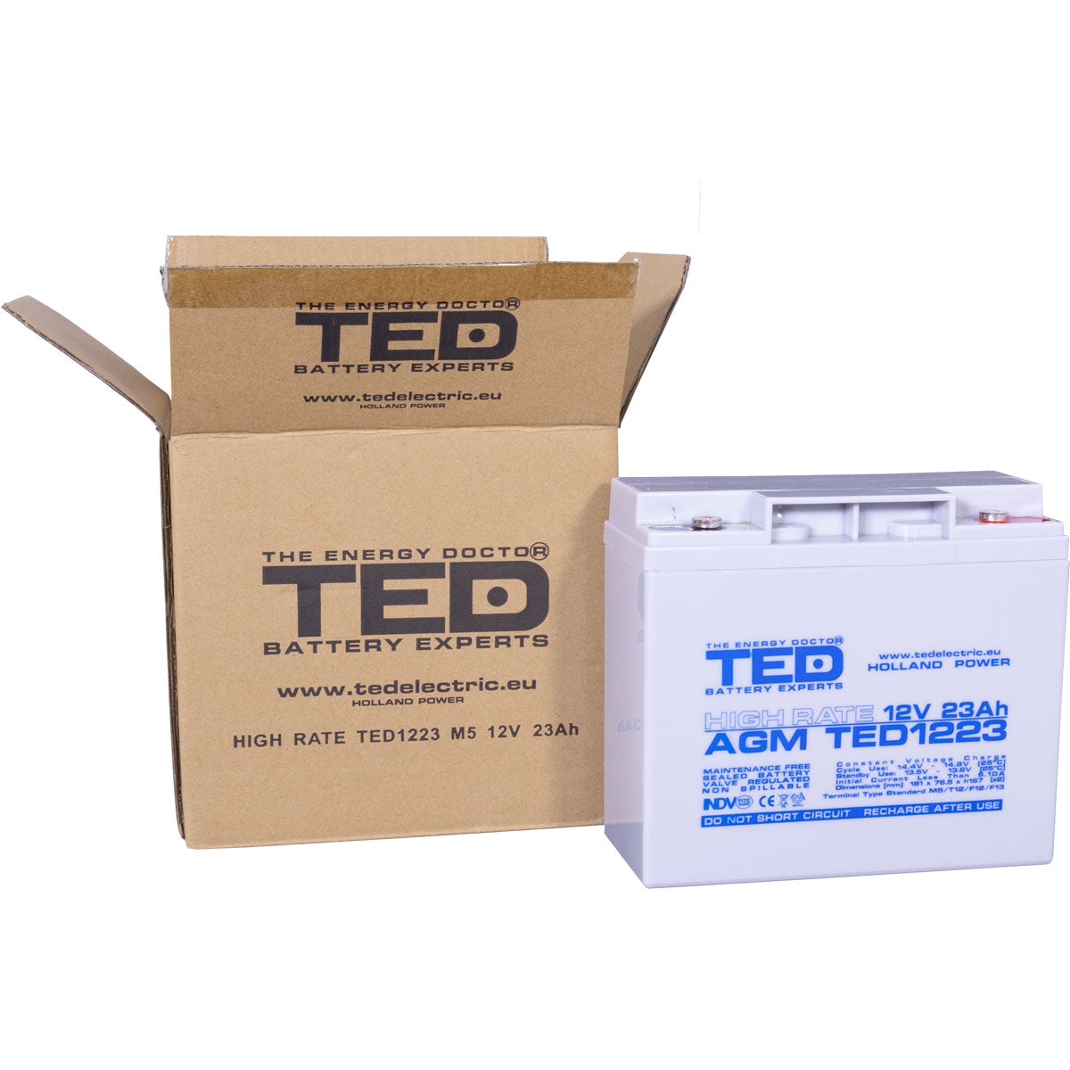 Baterie 12V 23Ah M5 High Rate TED Electric TED003362 Imagine secundară a produsului