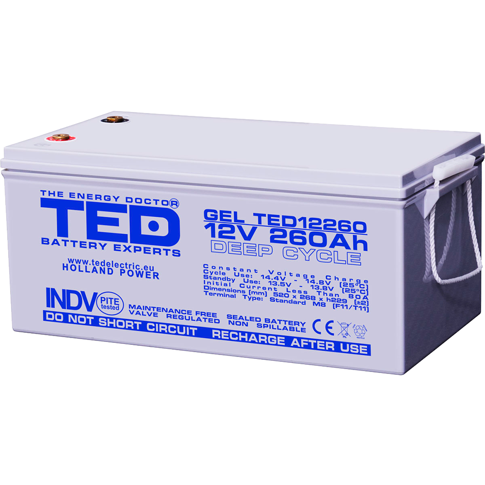 Baterie 250Ah Solara, UPS 12V 260Ah Acumulator TED Electric TED003539