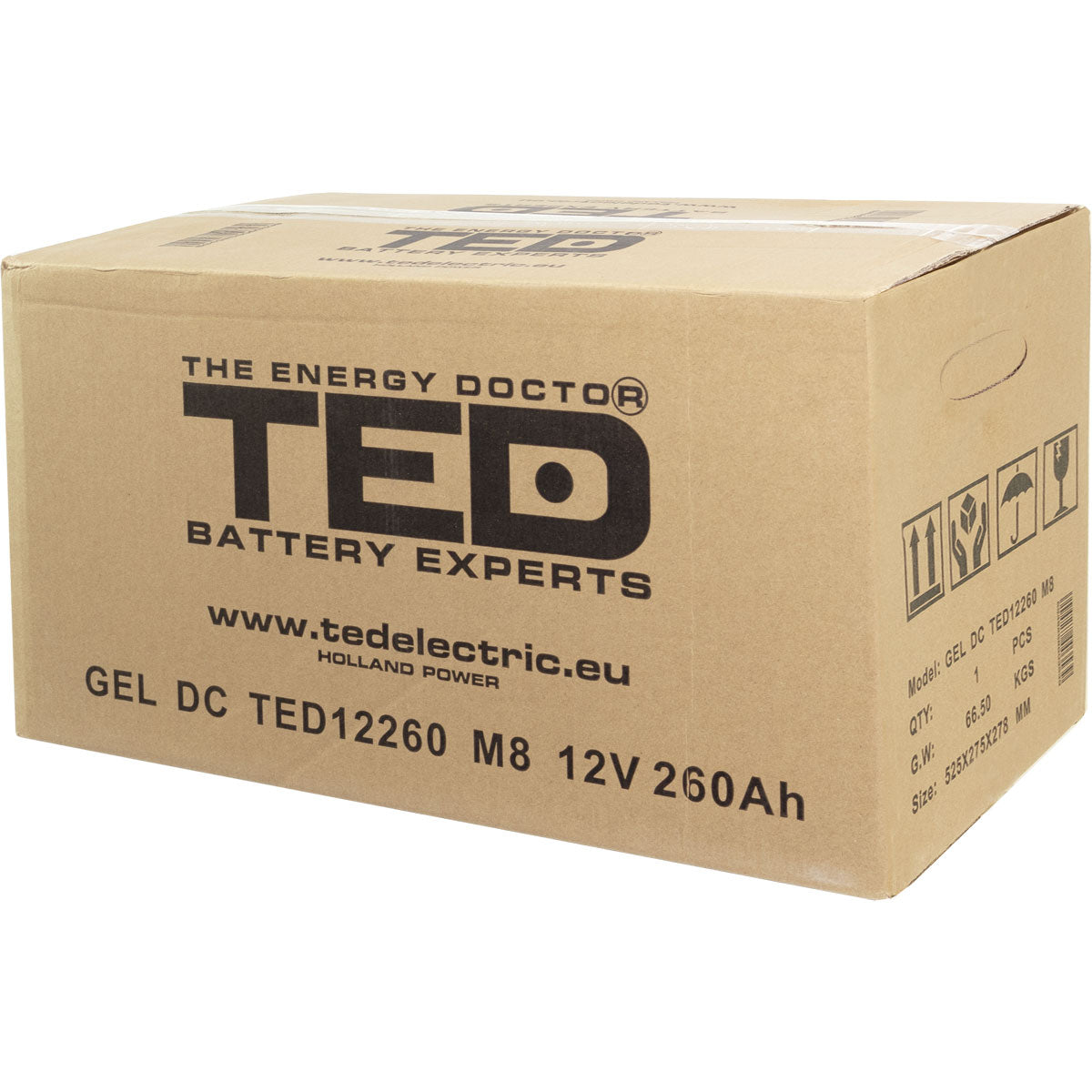Baterie 250Ah Solara, UPS 12V 260Ah Acumulator TED Electric TED003539