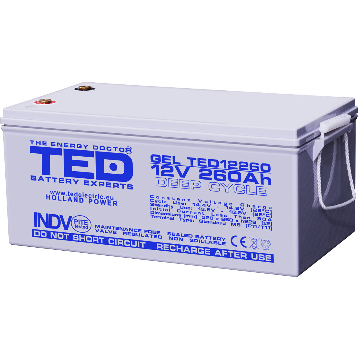 Baterie 250Ah Solara, UPS 12V 260Ah Acumulator TED Electric TED003539