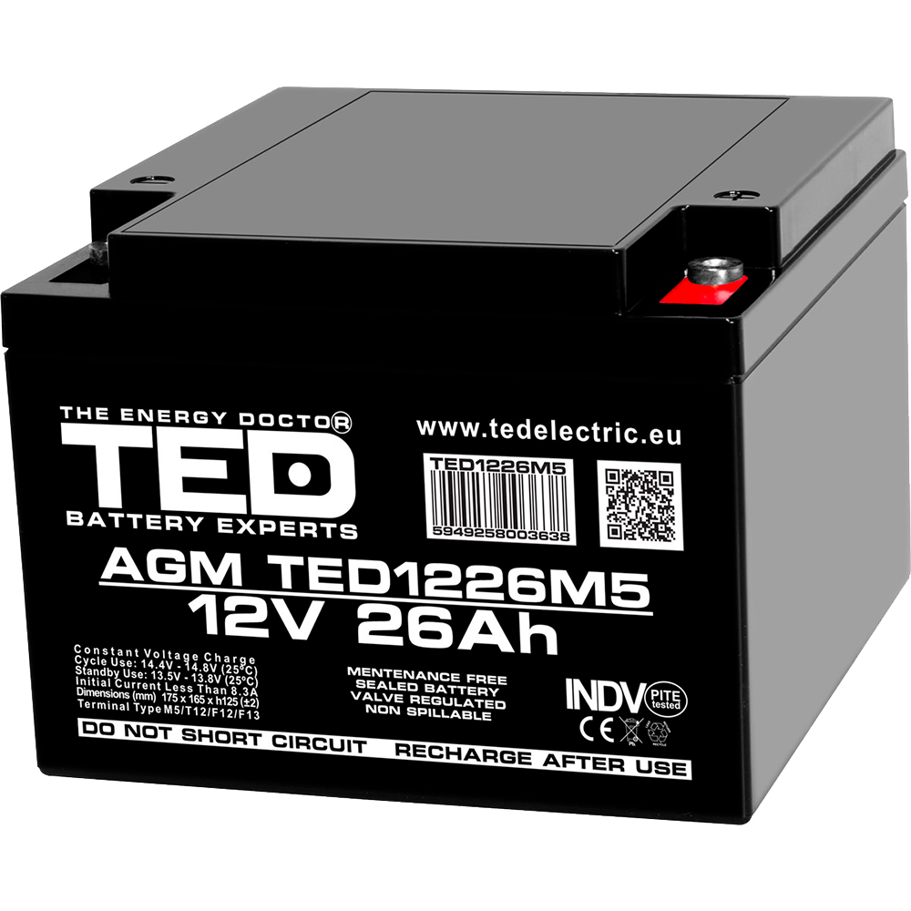 Baterie 12V 26Ah M5 Acumulator TED Electric TED003638