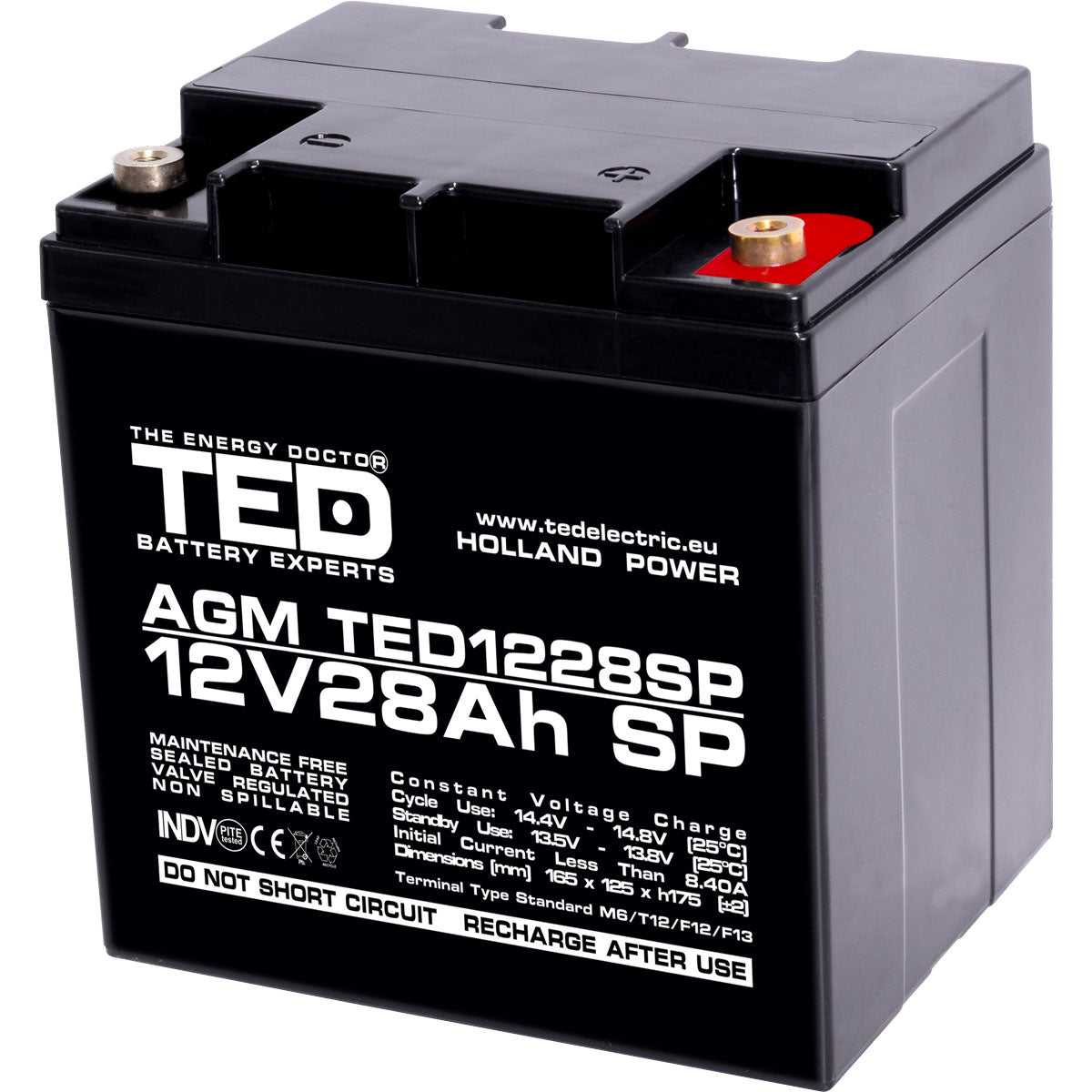 Baterie 12V 28Ah M6 Dimensiuni Speciale TED Electric TED003430