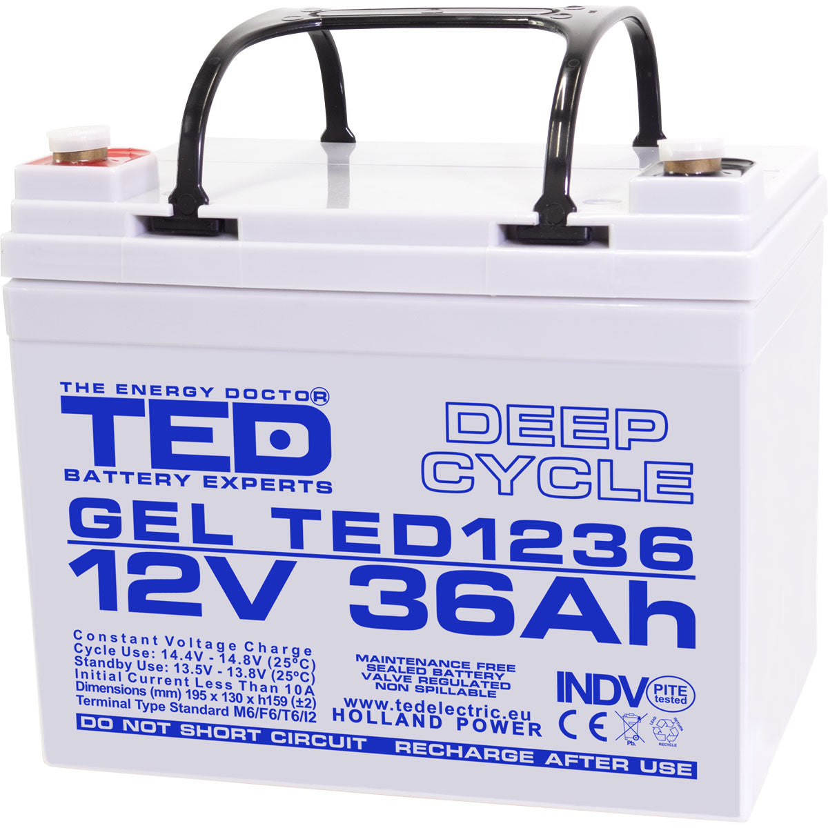 Baterie 35Ah Solara, UPS 12V 36Ah Acumulator Gel TED Electric TED003386