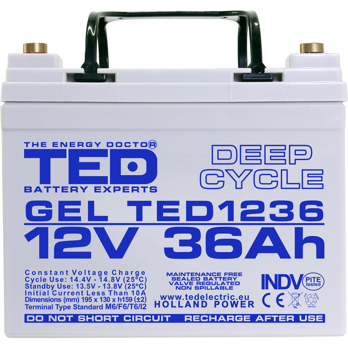 Baterie 35Ah Solara, UPS 12V 36Ah Acumulator Gel TED Electric TED003386