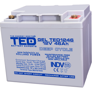 Baterie 45Ah Solara, UPS 12V 46Ah Acumulator Gel TED Electric TED003454