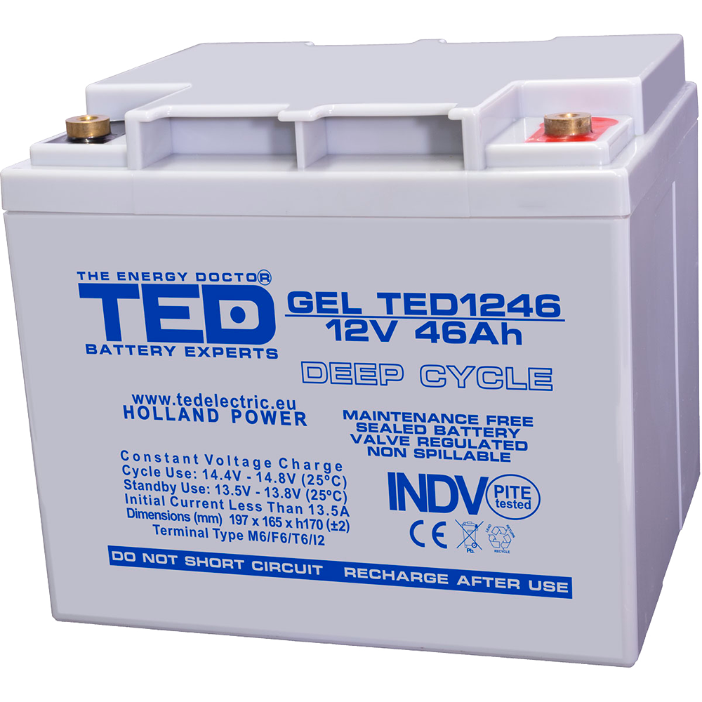 Baterie 45Ah Solara, UPS 12V 46Ah Acumulator Gel TED Electric TED003454