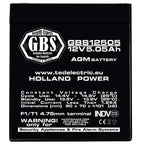 Baterie Alarma 12V 5.05Ah F1 Acumulator TED Electric GBS002631