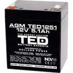 Baterie UPS 12V 5.1Ah F2 Acumulator TED Electric TED003157