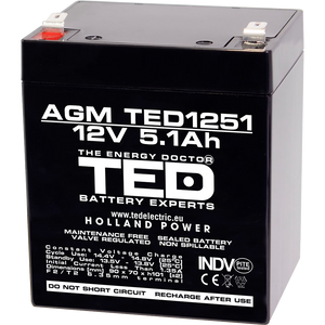 Baterie UPS 12V 5.1Ah F2 Acumulator TED Electric TED003157
