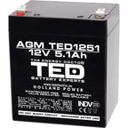 Baterie UPS 12V 5.1Ah F2 Acumulator TED Electric TED003157