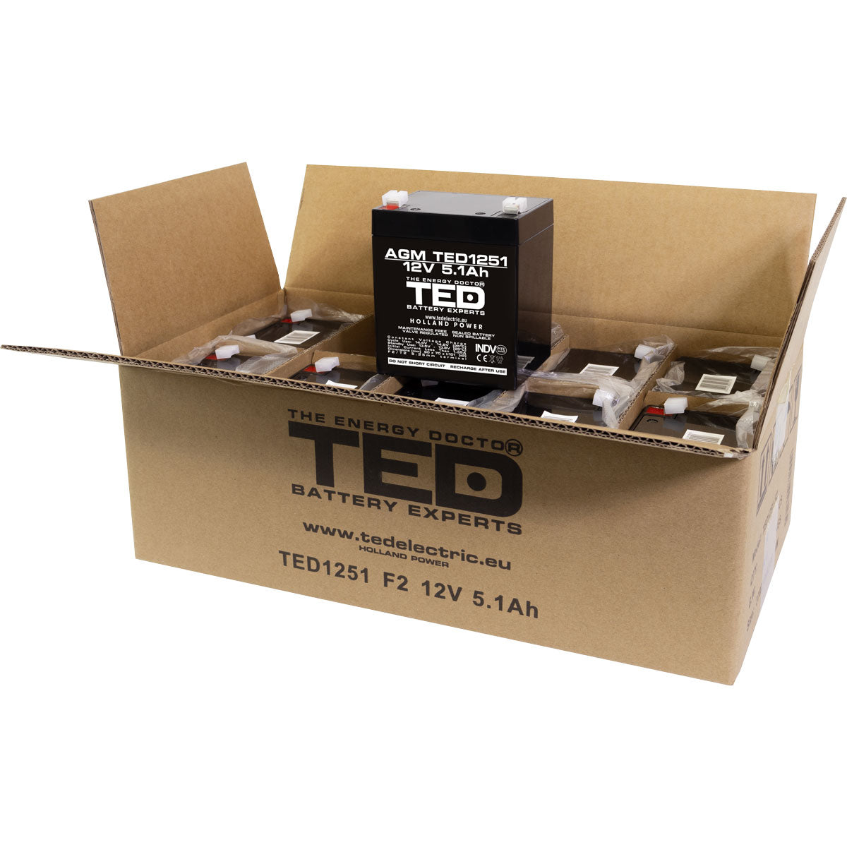 Baterie UPS 12V 5.1Ah F2 Acumulator TED Electric TED003157 Imagine secundară a produsului