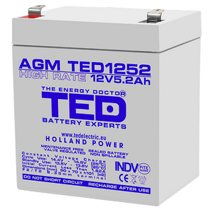 Baterie UPS 12V 5.2Ah F2 High Rate TED Electric-TED003287