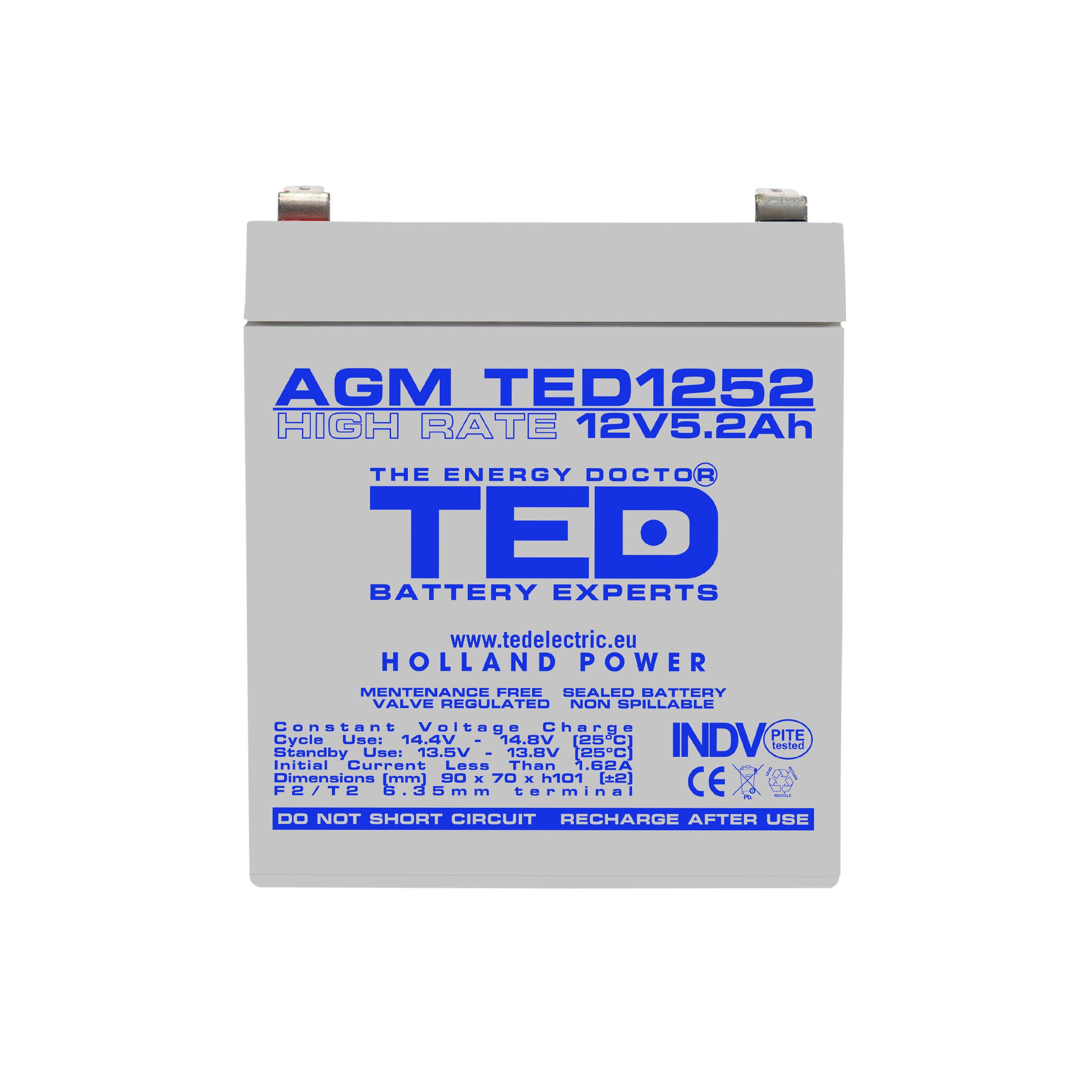 Baterie UPS 12V 5.2Ah F2 High Rate TED Electric TED003430