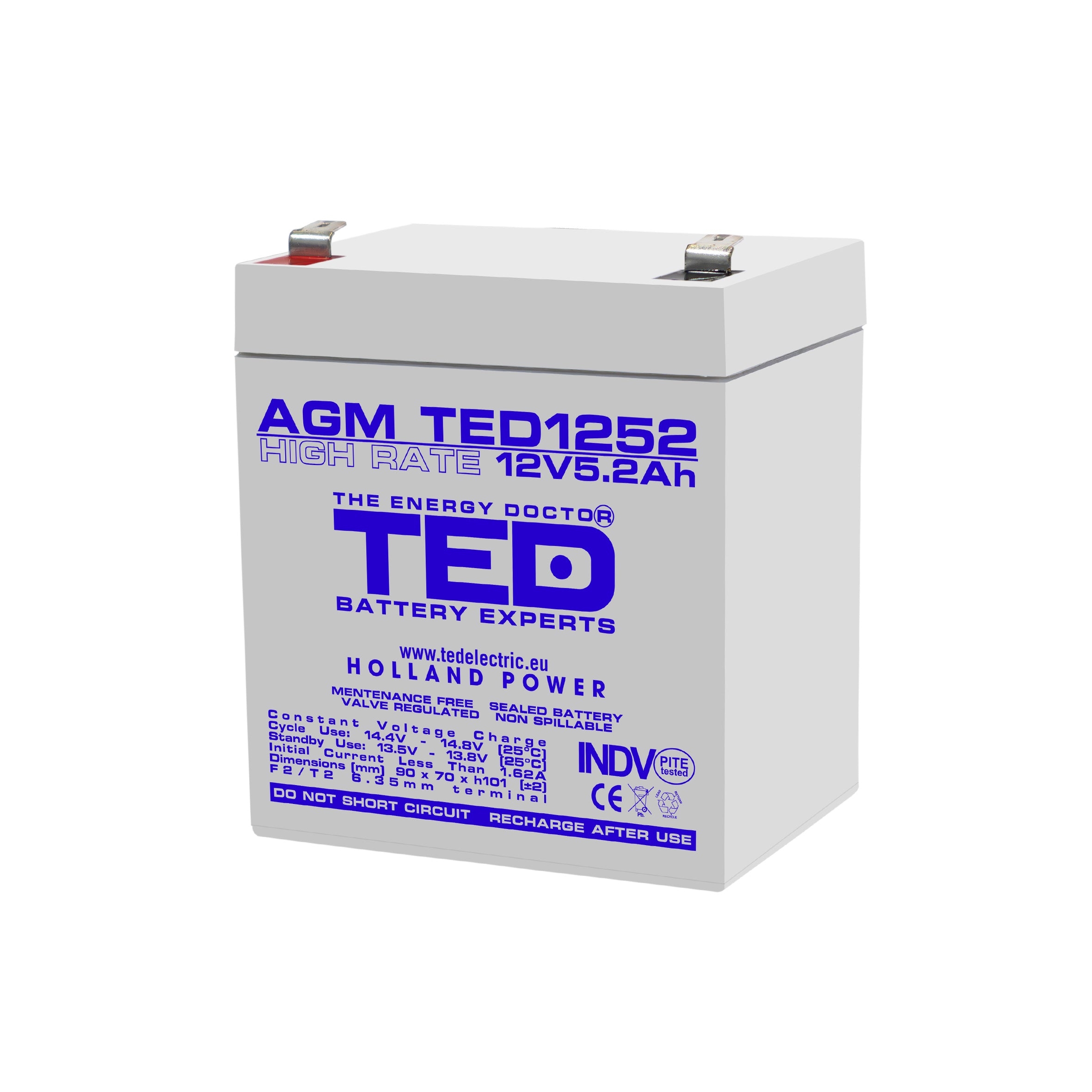 Baterie UPS 12V 5.2Ah F2 High Rate TED Electric TED003430