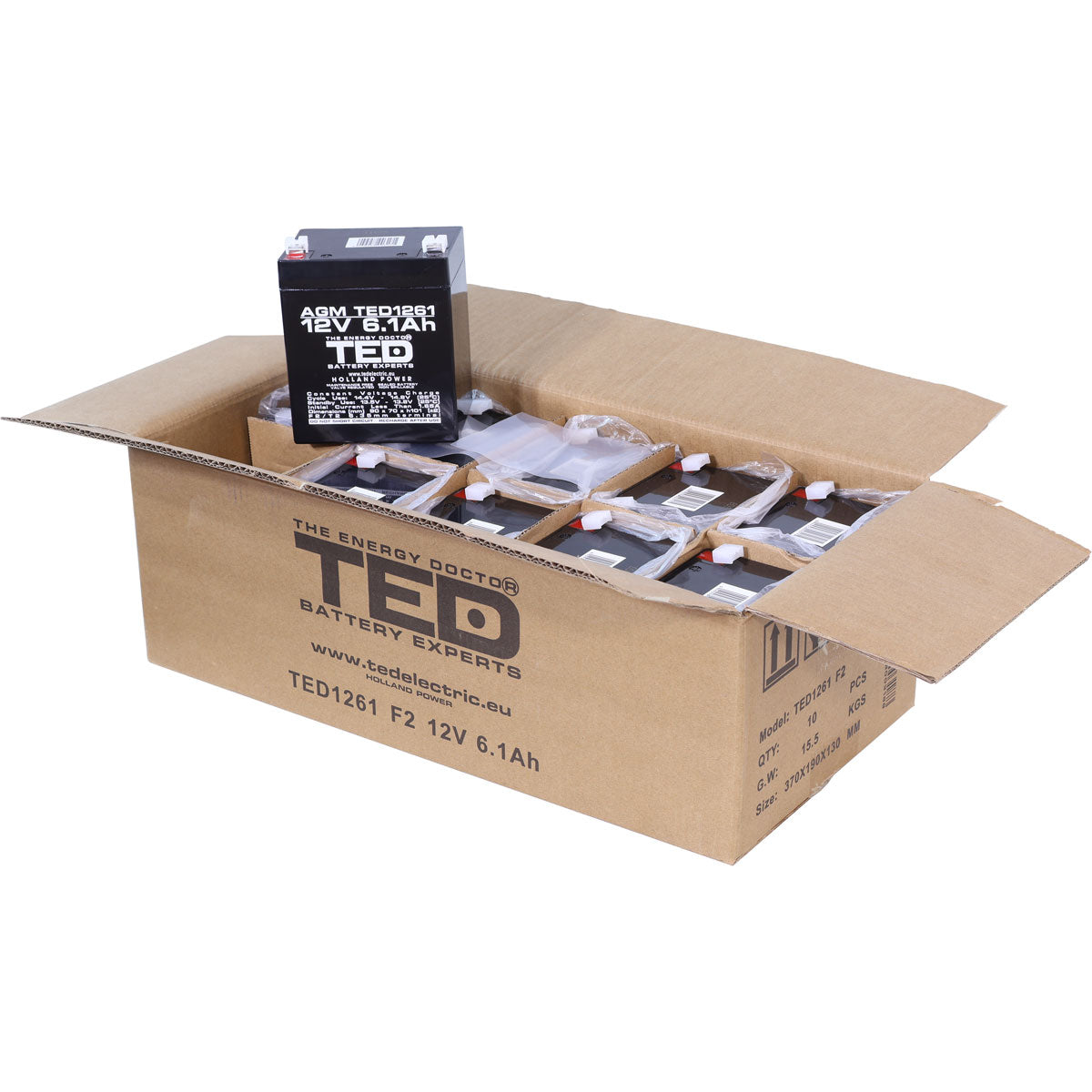 Baterie UPS 12V 6.1Ah F2 Acumulator TED Electric TED003171 Imagine secundară a produsului