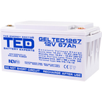 Baterie 65Ah Solara, UPS 12V 67Ah Acumulator Gel TED Electric TED003461