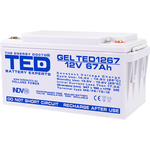 Baterie 65Ah Solara, UPS 12V 67Ah Acumulator Gel TED Electric TED003461