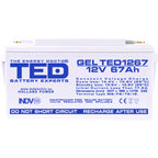 Baterie 65Ah Solara, UPS 12V 67Ah Acumulator Gel TED Electric TED003461