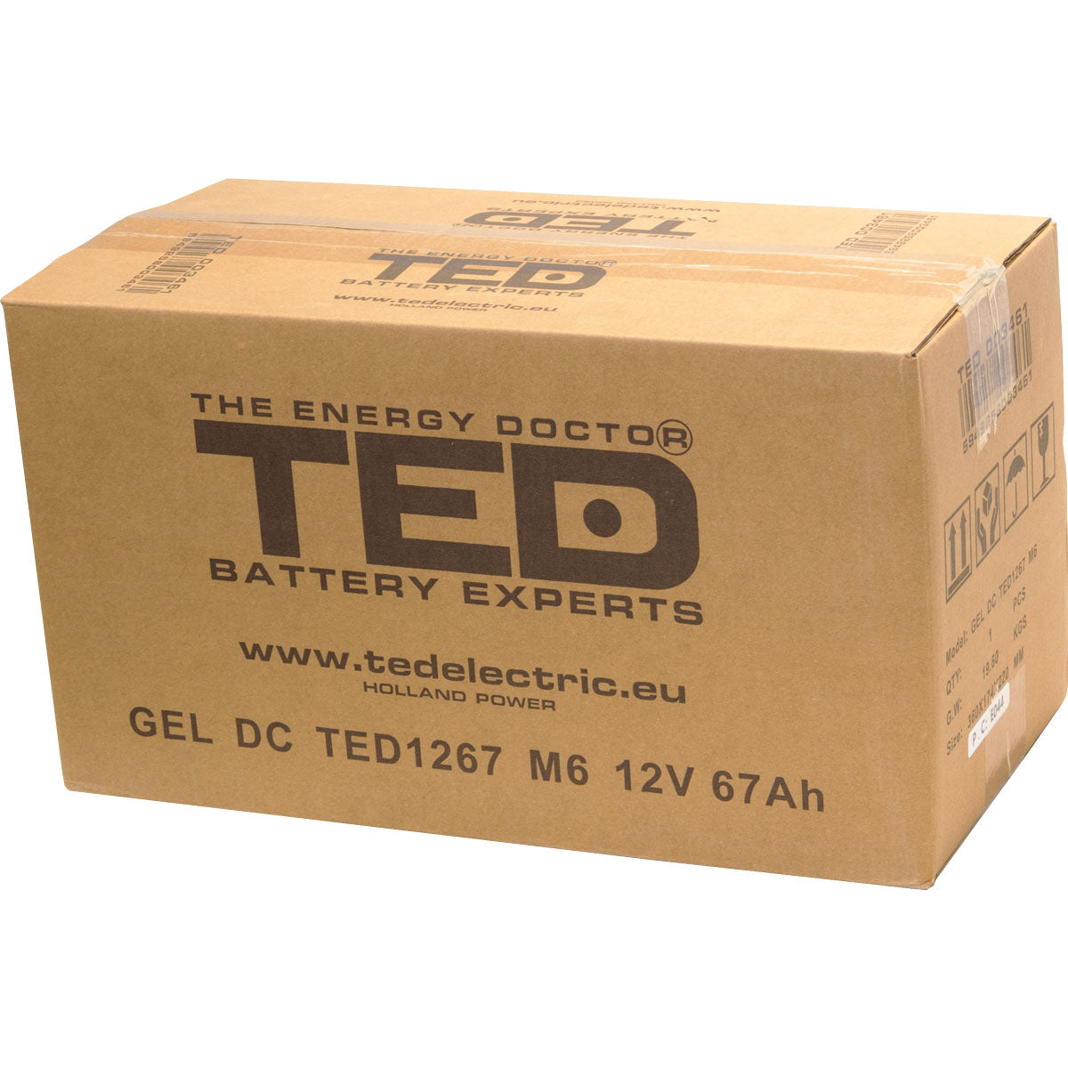 Baterie 65Ah Solara, UPS 12V 67Ah Acumulator Gel TED Electric TED003461