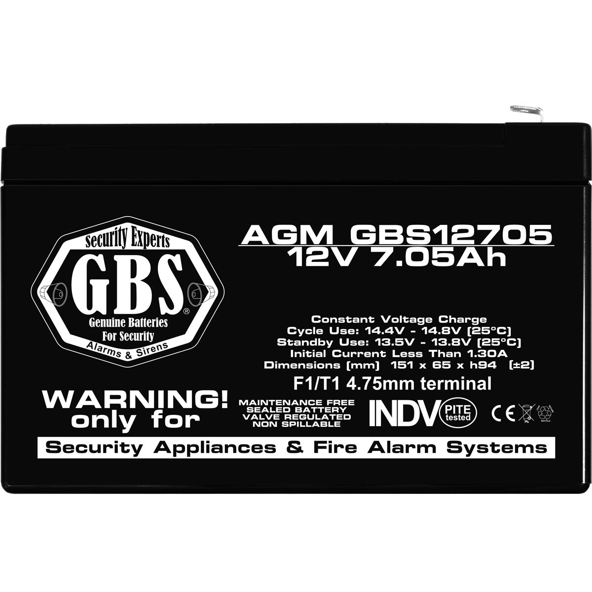 Baterie Alarma 12V 7.05Ah F1 Acumulator TED Electric GBS002655