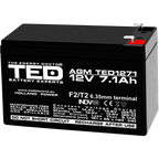 Baterie UPS 12V 7.1Ah F2 Acumulator TED Electric TED003225