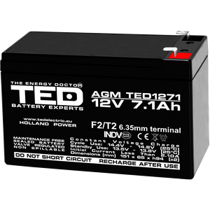 Baterie UPS 12V 7.1Ah F2 Acumulator TED Electric TED003225