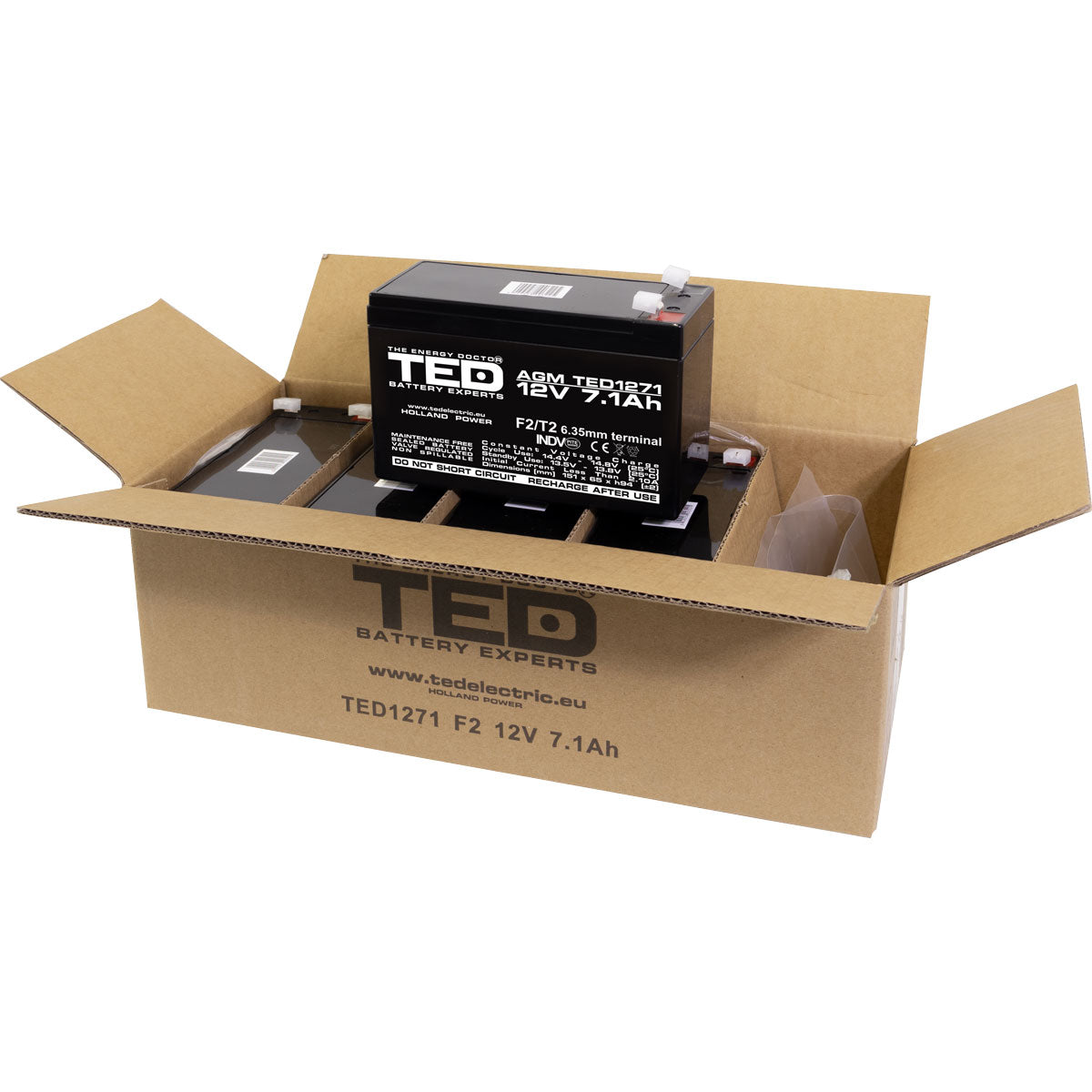Baterie UPS 12V 7.1Ah F2 Acumulator TED Electric TED003225 Imagine secundară a produsului