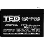 Baterie UPS 12V 7.1Ah F2 Acumulator TED Electric TED003225