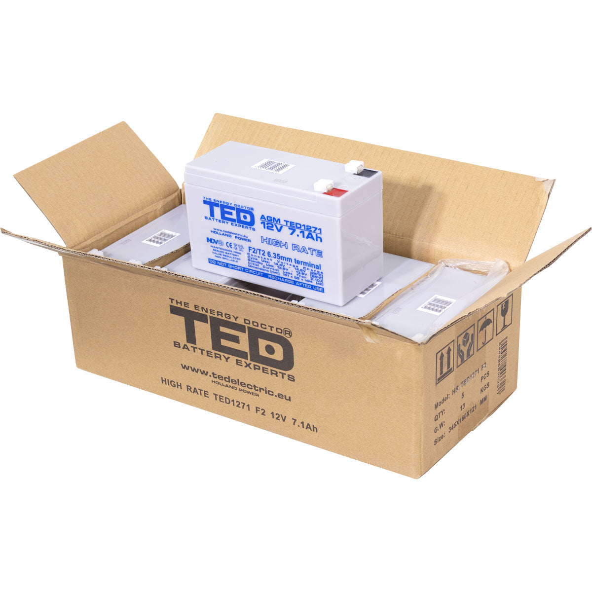 Baterie UPS 12V 7.1Ah F2 High Rate TED Electric TED003300