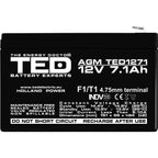 Baterie Alarma 12V 7.1Ah F1 Acumulator TED Electric TED003416