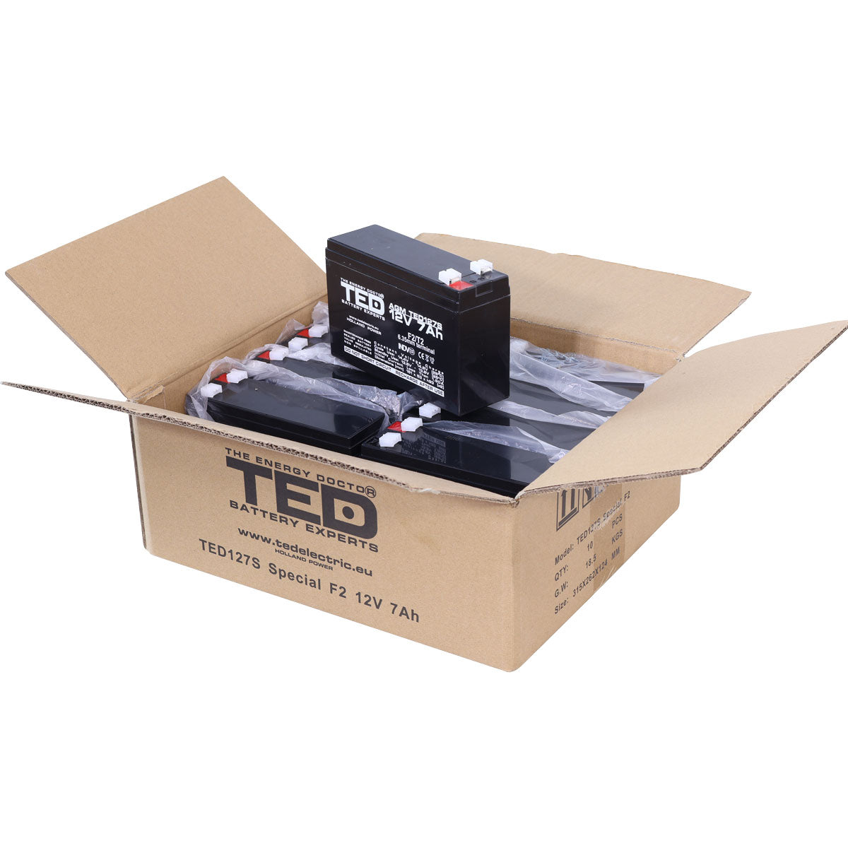 Baterie UPS 12V 7Ah F2 Acumulator Slim TED Electric TED003195