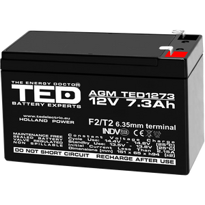 Baterie UPS 12V 7.3Ah F2 Acumulator TED Electric TED003249