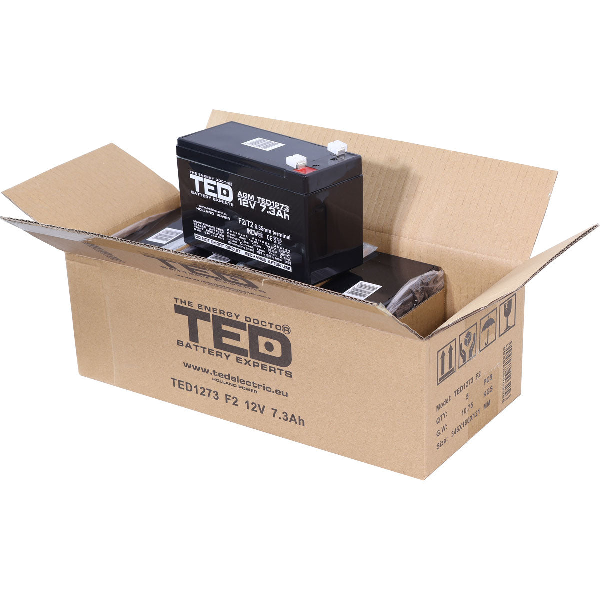 Baterie UPS 12V 7.3Ah F2 Acumulator TED Electric TED003249